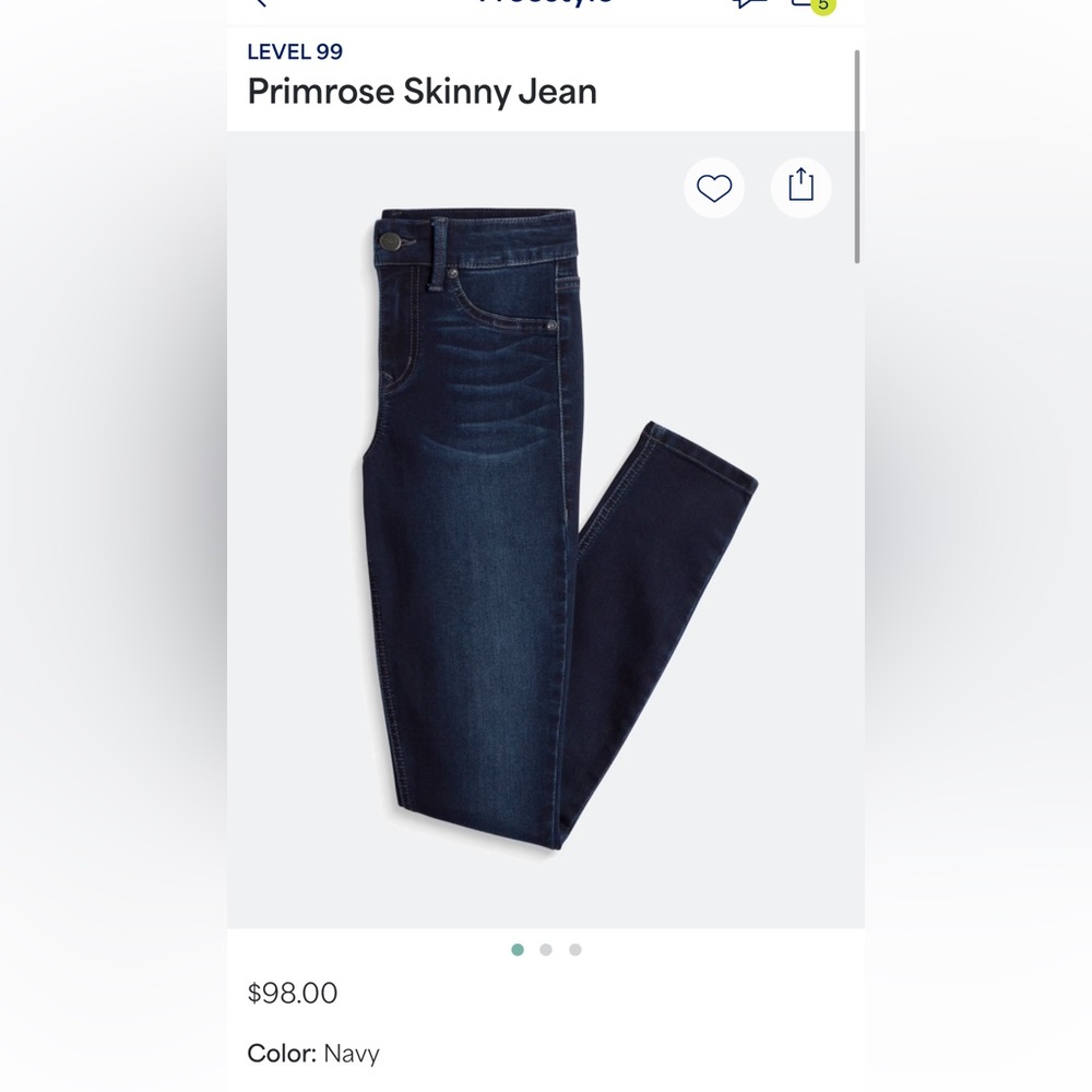 Level 99 Primrose Skinny Jeans Navy